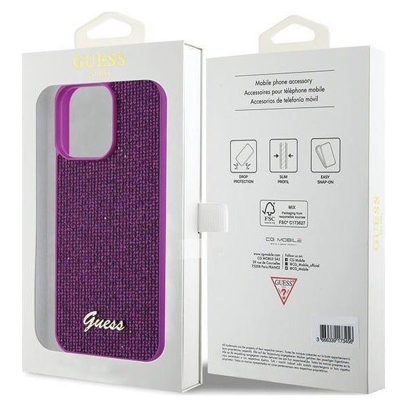 Guess Guess GUHCP15XPMSDGSF iPhone 15 Pro Max 6.7" fuksja/fuschia hardcase Disco Metal Script
