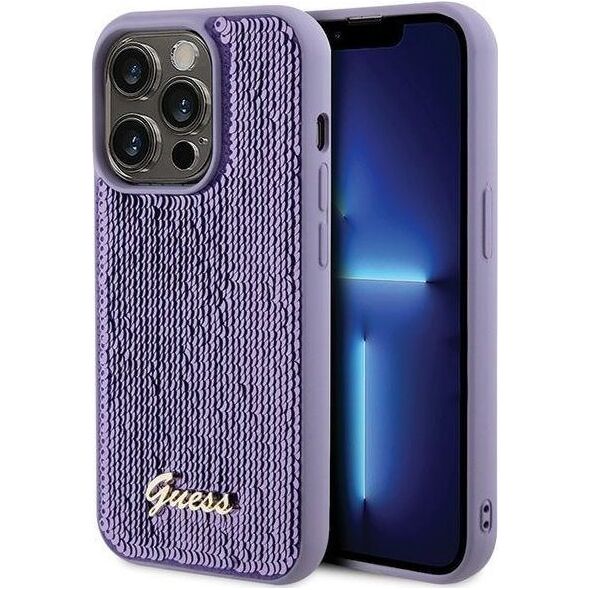 Guess Guess GUHCP15XPSFDGSU iPhone 15 Pro Max 6.7" fioletowy/purple hardcase Sequin Script Metal