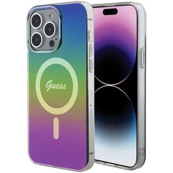 Guess Guess GUHMP15LHITSK iPhone 15 Pro 6.1" wielokolorowy/rainbow hardcase IML Iridescent MagSafe