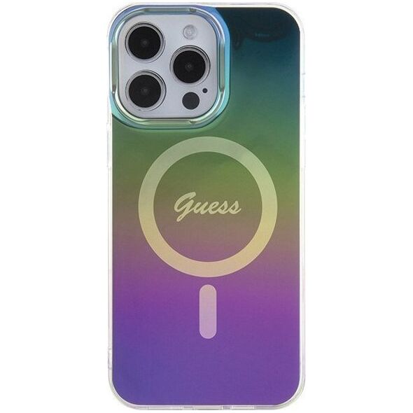 Guess Guess GUHMP15LHITSK iPhone 15 Pro 6.1" wielokolorowy/rainbow hardcase IML Iridescent MagSafe