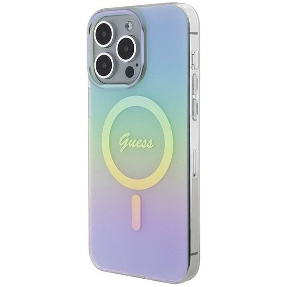 Guess Guess GUHMP15LHITSQ iPhone 15 Pro 6.1" turkusowy/turquoise hardcase IML Iridescent MagSafe