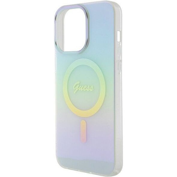 Guess Guess GUHMP15LHITSQ iPhone 15 Pro 6.1" turkusowy/turquoise hardcase IML Iridescent MagSafe