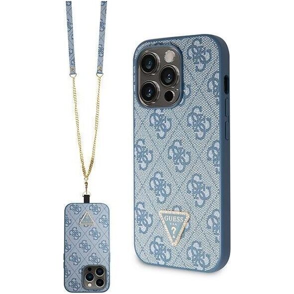 Guess Guess GUHCP14XP4TDSCPB iPhone 14 Pro Max 6.7" niebieski/blue hardcase Crossbody 4G Metal Logo
