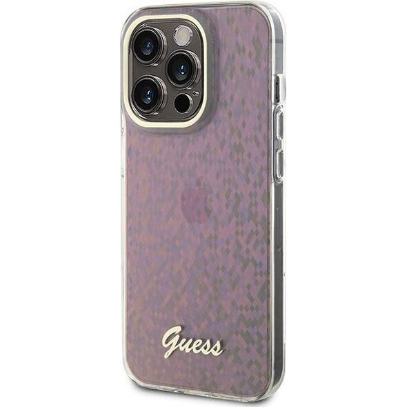 Guess Guess GUHCP15LHDECMP iPhone 15 Pro 6.1" różowy/pink hardcase IML Faceted Mirror Disco Iridescent