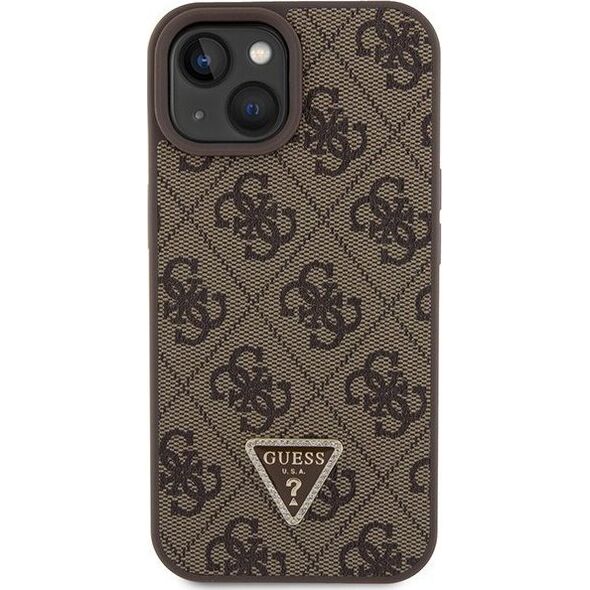 Guess Guess GUHCP15SP4TDSCPW iPhone 15 6.1" brązowy/brown hardcase Crossbody 4G Metal Logo