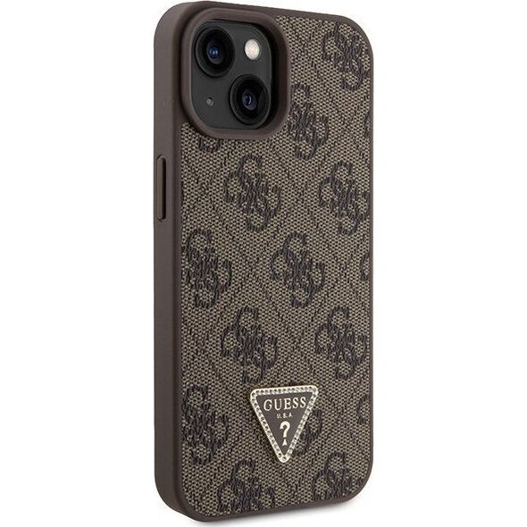 Guess Guess GUHCP15SP4TDSCPW iPhone 15 6.1" brązowy/brown hardcase Crossbody 4G Metal Logo