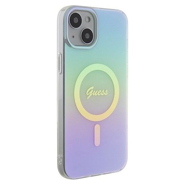 Guess Guess GUHMP15MHITSQ iPhone 15 Plus 6.7" turkusowy/turquoise hardcase IML Iridescent MagSafe