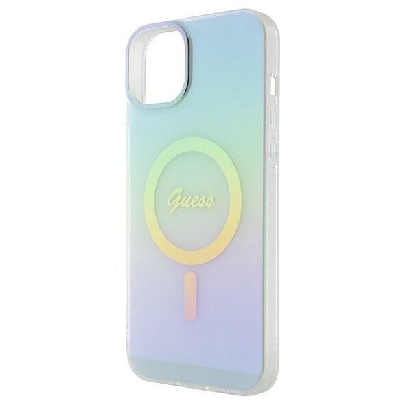 Guess Guess GUHMP15MHITSQ iPhone 15 Plus 6.7" turkusowy/turquoise hardcase IML Iridescent MagSafe