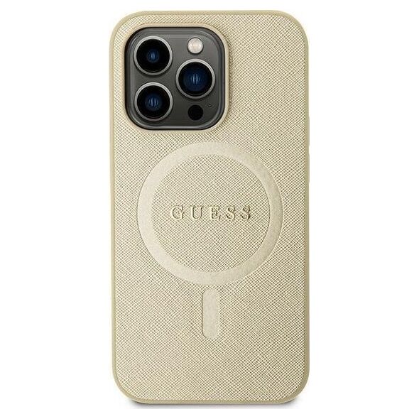 Guess Guess GUHMP15SPSAHMCB iPhone 15 6.1" złoty/gold hardcase Saffiano MagSafe