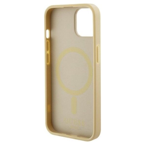 Guess Guess GUHMP15SPSAHMCB iPhone 15 6.1" złoty/gold hardcase Saffiano MagSafe