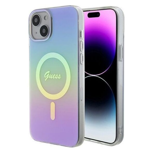 Guess Guess GUHMP15SHITSU iPhone 15 6.1" fioletowy/purple hardcase IML Iridescent MagSafe