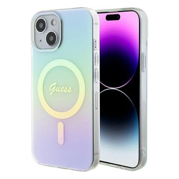 Guess Guess GUHMP15SHITSQ iPhone 15 6.1" turkusowy/turquoise hardcase IML Iridescent MagSafe