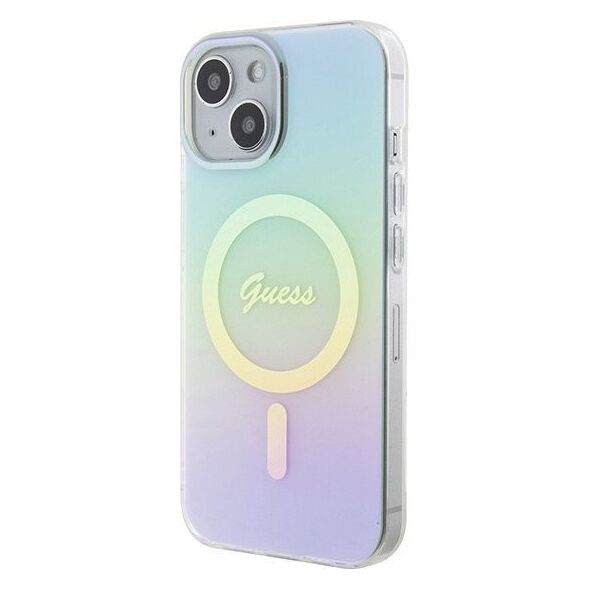 Guess Guess GUHMP15SHITSQ iPhone 15 6.1" turkusowy/turquoise hardcase IML Iridescent MagSafe