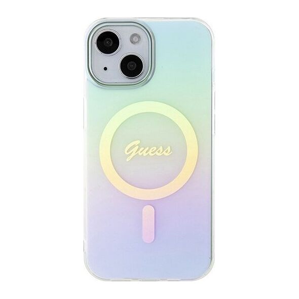 Guess Guess GUHMP15SHITSQ iPhone 15 6.1" turkusowy/turquoise hardcase IML Iridescent MagSafe
