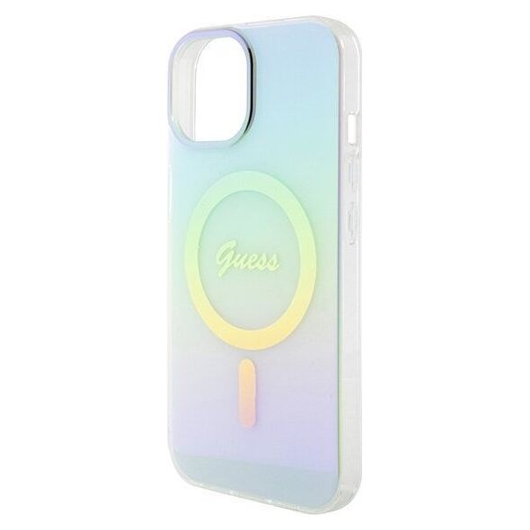 Guess Guess GUHMP15SHITSQ iPhone 15 6.1" turkusowy/turquoise hardcase IML Iridescent MagSafe