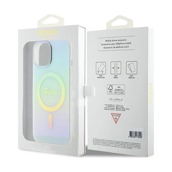 Guess Guess GUHMP15SHITSQ iPhone 15 6.1" turkusowy/turquoise hardcase IML Iridescent MagSafe