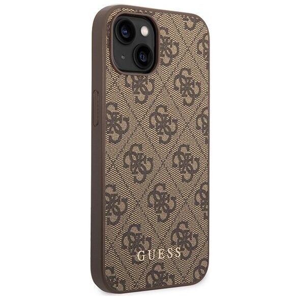Guess Guess GUHCP15MG4GFBR iPhone 15 Plus 6.7" brązowy/brown hard case 4G Metal Gold Logo