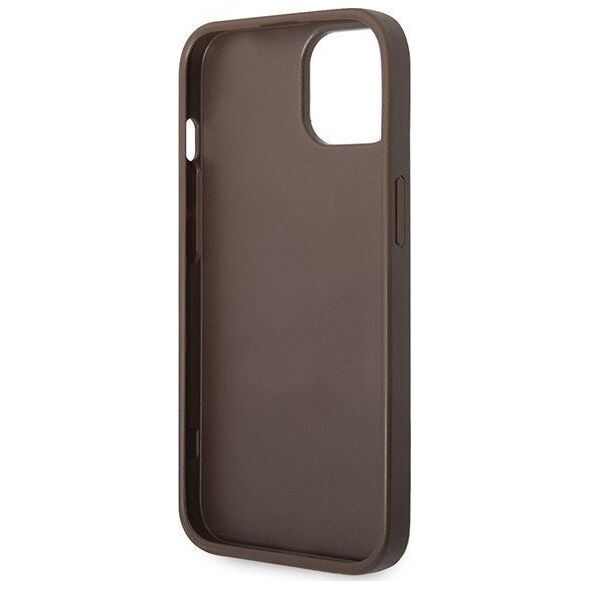 Guess Guess GUHCP15MG4GFBR iPhone 15 Plus 6.7" brązowy/brown hard case 4G Metal Gold Logo