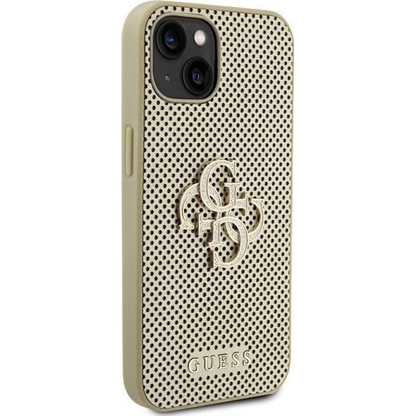 Guess Guess GUHCP15SPSP4LGD iPhone 15 6.1" złoty/gold hardcase Perforated 4G Glitter