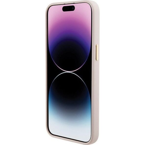 Guess Guess GUHCP15XM4DGPP iPhone 15 Pro Max 6.7" różowy/pink hardcase Silicone Logo Strass 4G
