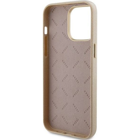 Guess Guess GUHCP15XPGMCSD iPhone 15 Pro Max 6.7" złoty/light gold hardcase Glitter Glossy Script