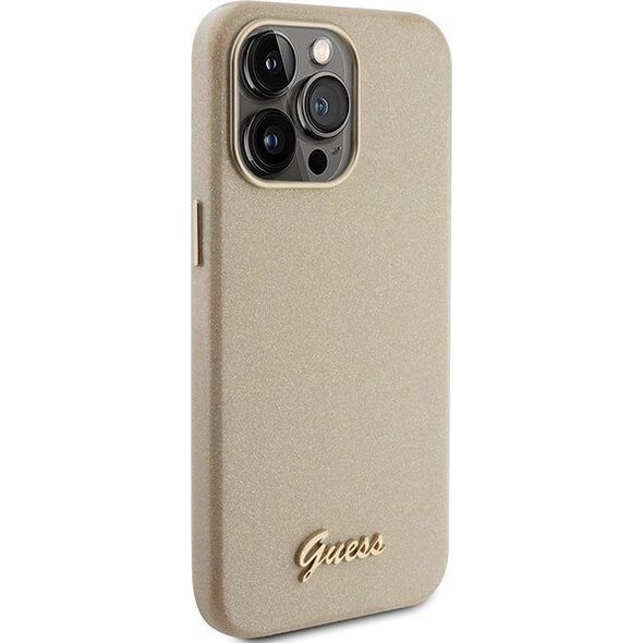 Guess Guess GUHCP15LPGMCSD iPhone 15 Pro 6.1" złoty/light gold hardcase Glitter Glossy Script