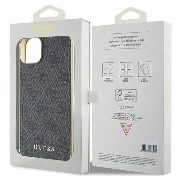Guess Guess GUHCP15MGF4GGR iPhone 15 Plus 6.7" szary/grey hardcase 4G Charms Collection