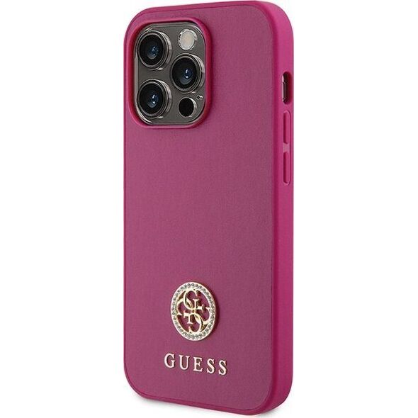 Guess Guess GUHCP15XPS4DGPP iPhone 15 Pro Max 6.7" różowy/pink hardcase Strass Metal Logo