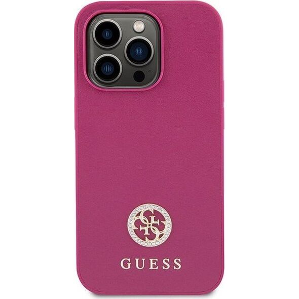 Guess Guess GUHCP15XPS4DGPP iPhone 15 Pro Max 6.7" różowy/pink hardcase Strass Metal Logo