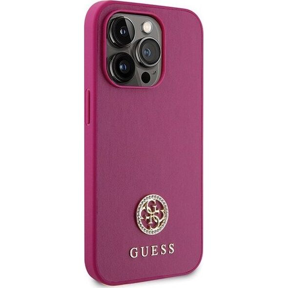 Guess Guess GUHCP15XPS4DGPP iPhone 15 Pro Max 6.7" różowy/pink hardcase Strass Metal Logo