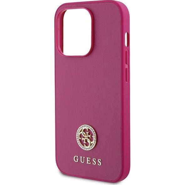 Guess Guess GUHCP15XPS4DGPP iPhone 15 Pro Max 6.7" różowy/pink hardcase Strass Metal Logo