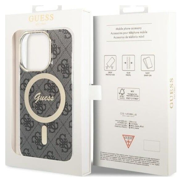 Guess Guess GUHMP14LH4STK iPhone 14 Pro 6.1" czarny/black hardcase 4G MagSafe