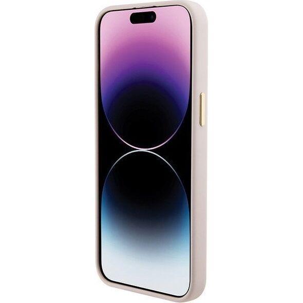 Guess Guess GUHCP15LM4DGPP iPhone 15 Pro 6.1" jasnoróżowy/pink hardcase Silicone Logo Strass 4G