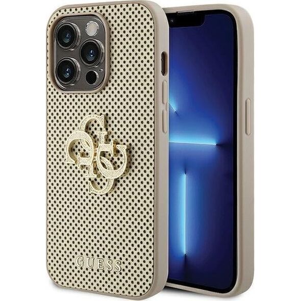 Guess Guess GUHCP15LPSP4LGD iPhone 15 Pro 6.1" złoty/gold hardcase Perforated 4G Glitter