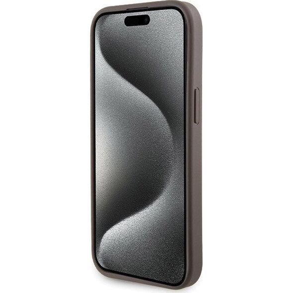Guess Guess GUHCP15SPGS4TDW iPhone 15 6.1" brązowy/brown hardcase Grip Stand 4G Triangle Strass