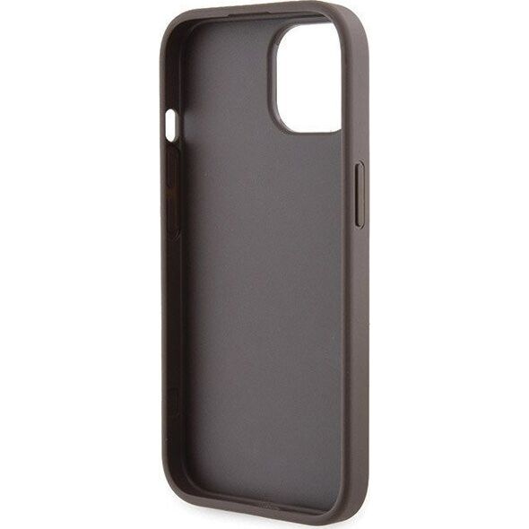Guess Guess GUHCP15SPGS4TDW iPhone 15 6.1" brązowy/brown hardcase Grip Stand 4G Triangle Strass