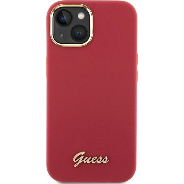 Guess Guess GUHCP15SSMBSLM iPhone 15 6.1" magenta hardcase Silicone Script Metal Logo & Frame