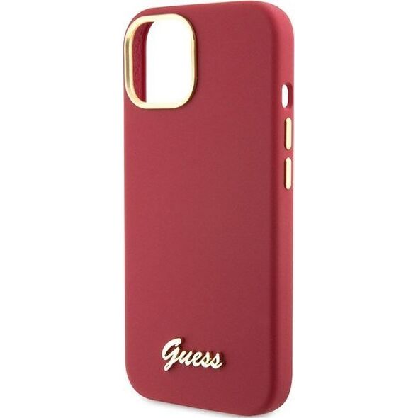 Guess Guess GUHCP15SSMBSLM iPhone 15 6.1" magenta hardcase Silicone Script Metal Logo & Frame