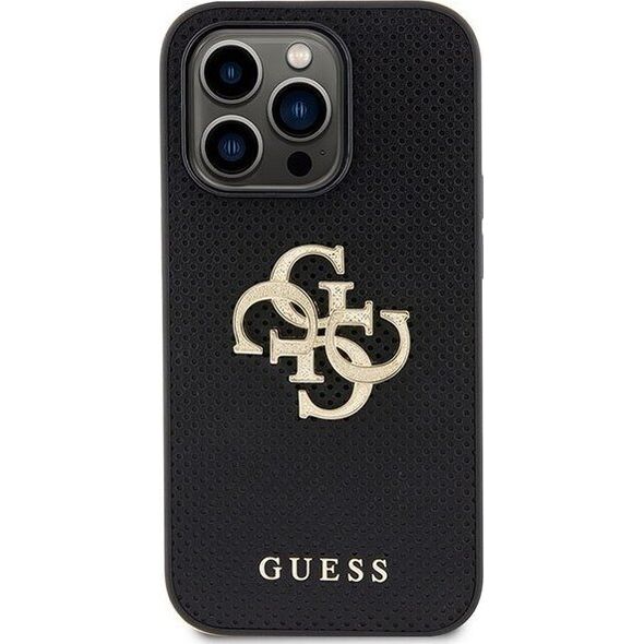 Guess Guess GUHCP15XPSP4LGK iPhone 15 Pro Max 6.7" czarny/black hardcase Leather Perforated 4G Glitter Logo