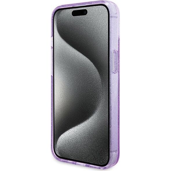 Guess Guess GUHMP15MHRSGSU iPhone 15 Plus 6.7" fioletowy/purple hardcase Ring Stand Script Glitter MagSafe