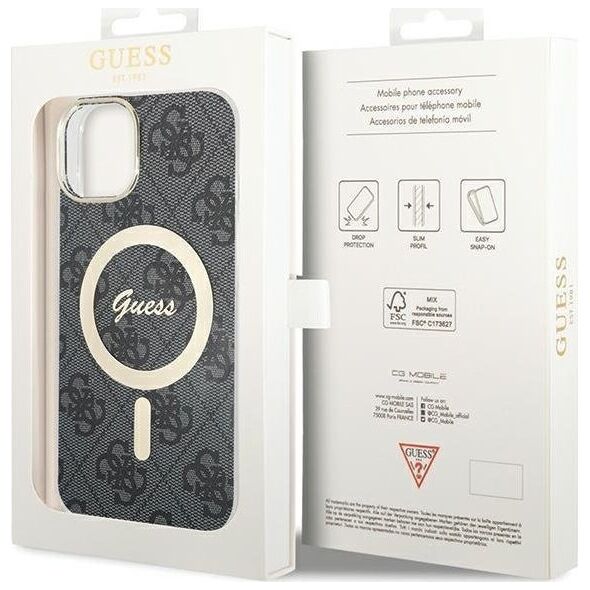 Guess Guess GUHMP15SH4STK iPhone 15 6.1" czarny/black hardcase IML 4G MagSafe