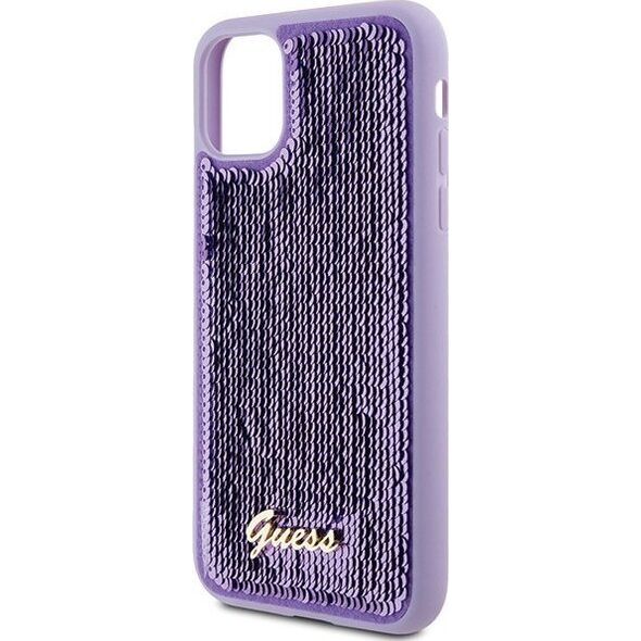Guess Guess GUHCN61PSFDGSU iPhone 11 / Xr 6.1" fioletowy/purple hardcase Sequin Script Metal