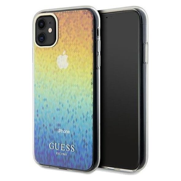 Guess Guess GUHCN61HDECMI iPhone 11 / Xr 6.1" wielokolorowy hardcase IML Faceted Mirror Disco Iridescent