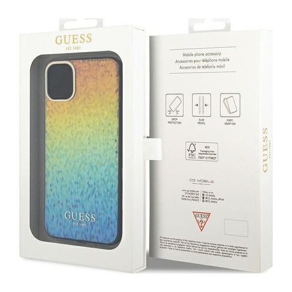 Guess Guess GUHCN61HDECMI iPhone 11 / Xr 6.1" wielokolorowy hardcase IML Faceted Mirror Disco Iridescent