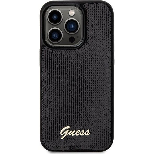 Guess Guess GUHCP13LPSFDGSK iPhone 13 Pro / 13 6.1" czarny/black hardcase Sequin Script Metal