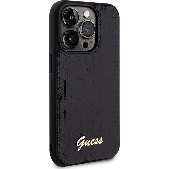 Guess Guess GUHCP13LPSFDGSK iPhone 13 Pro / 13 6.1" czarny/black hardcase Sequin Script Metal