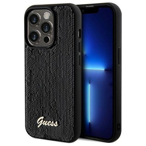 Guess Guess GUHCP14XPSFDGSK iPhone 14 Pro Max 6.7" czarny/black hardcase Sequin Script Metal