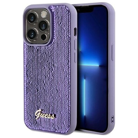 Guess Guess GUHCP14XPSFDGSU iPhone 14 Pro Max 6.7" fioletowy/purple hardcase Sequin Script Metal