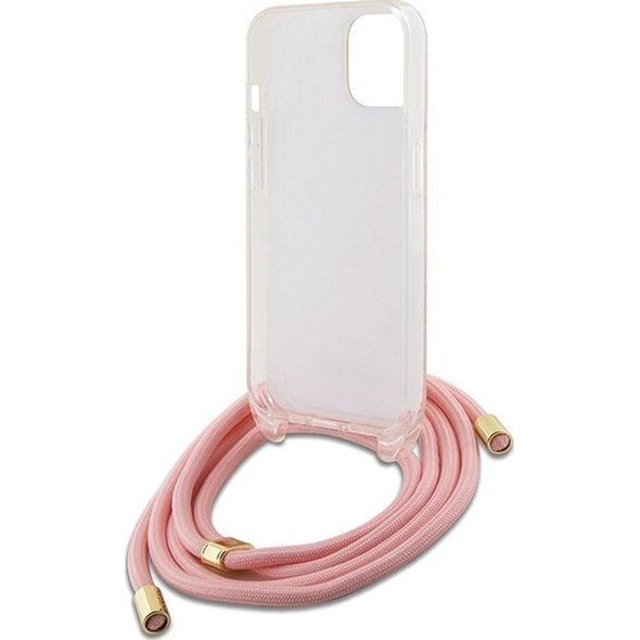 Guess Guess GUHCP15SHC4SEP iPhone 15 / 14 / 13 6.1" różowy/pink hardcase Crossbody Cord 4G Print