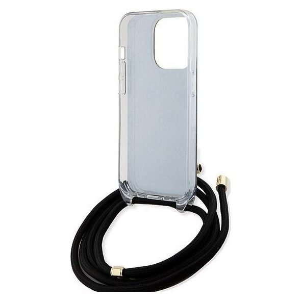 Guess Guess GUHCP15XHC4SEK iPhone 15 Pro Max 6.7" czarny/black hardcase Crossbody Cord 4G Print